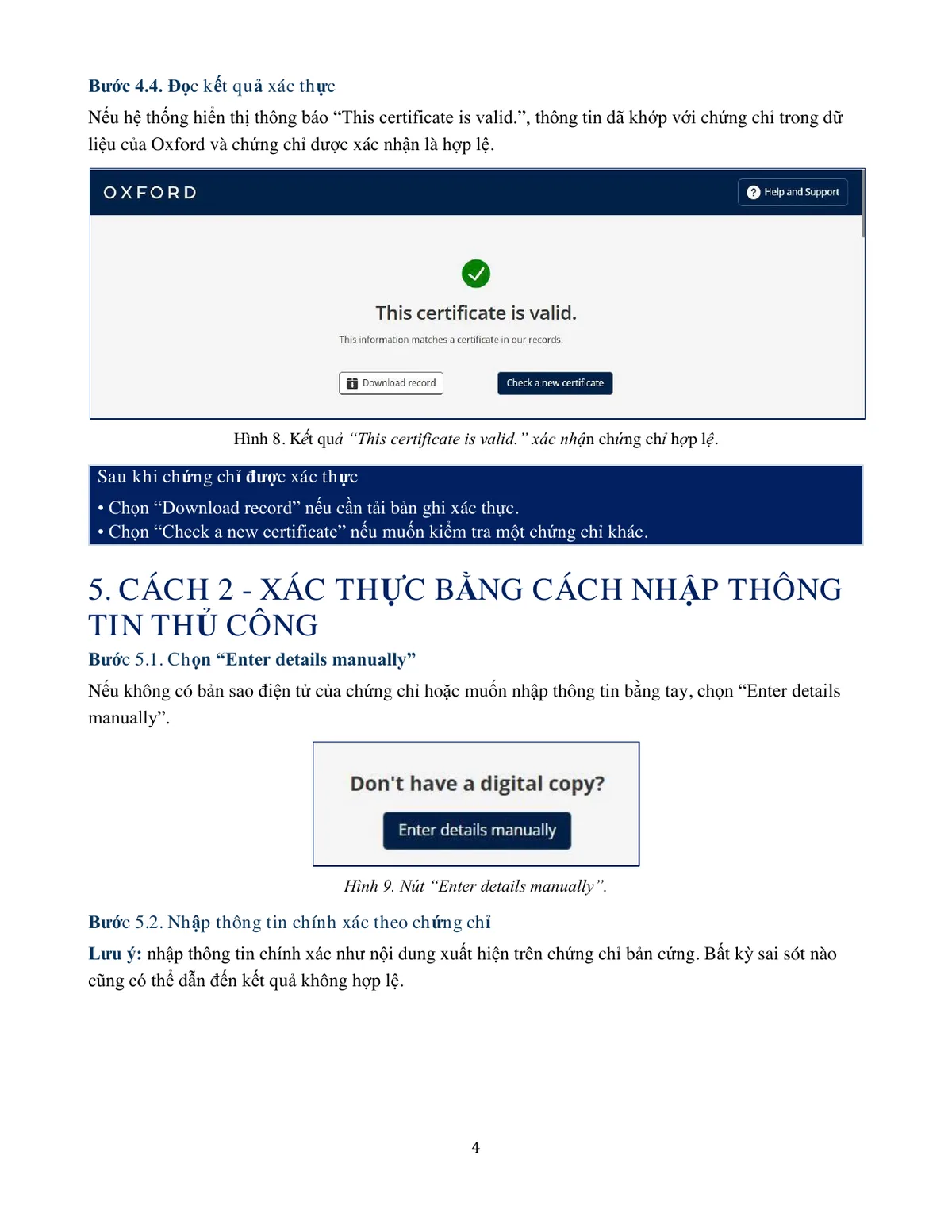 Hướng dẫn tra cứu và xác thực chứng chỉ OTE - trang 5