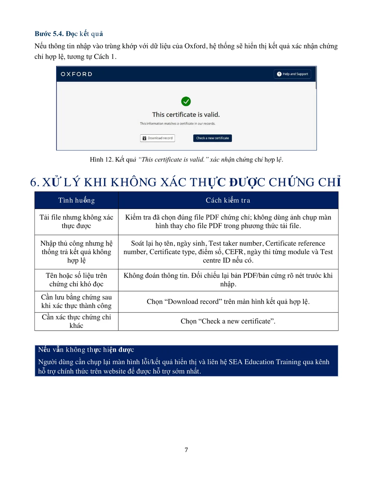 Hướng dẫn tra cứu và xác thực chứng chỉ OTE - trang 8